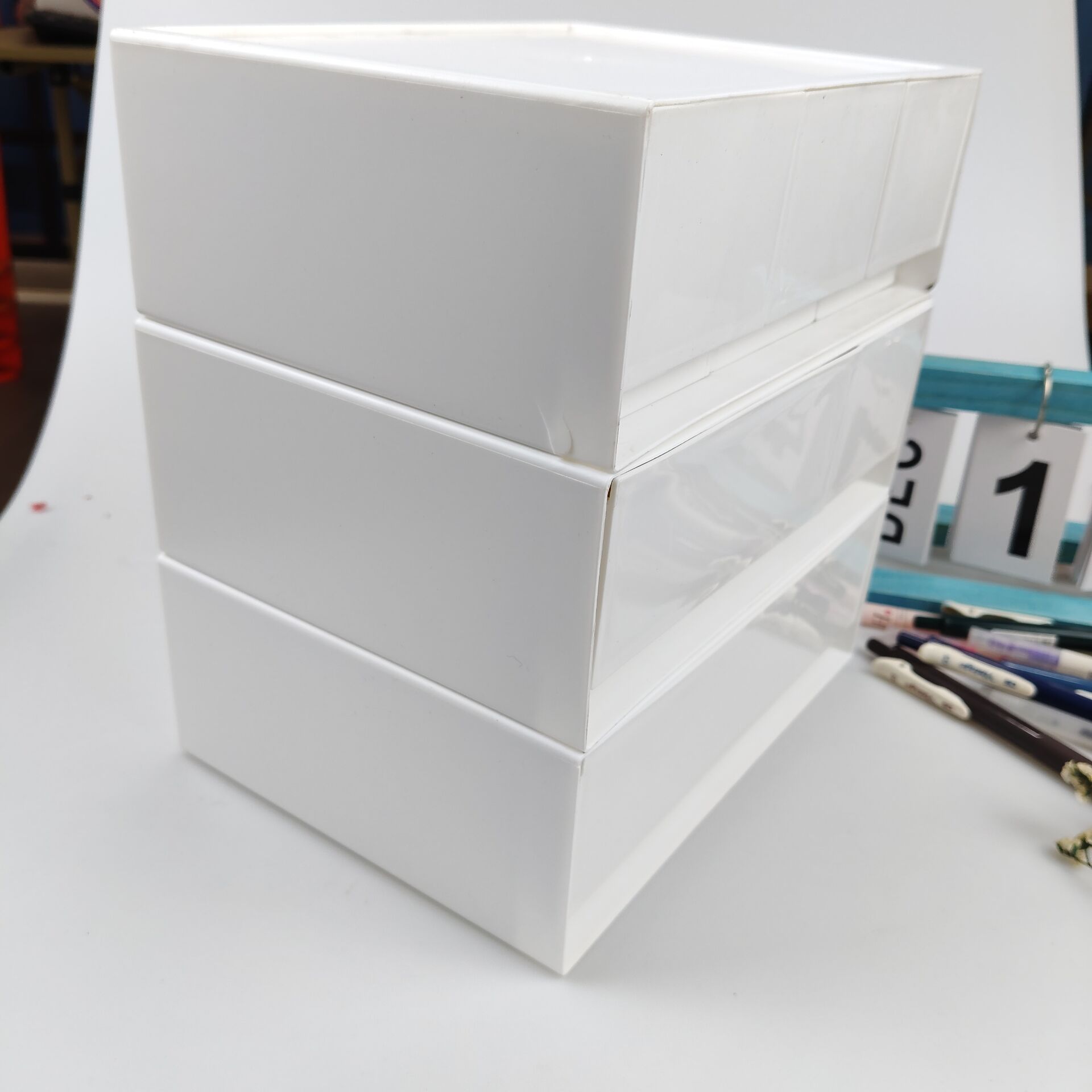 Desktop Storage Box, Drawer, C - مراجعة Home Office Desk With Drawers وسعره