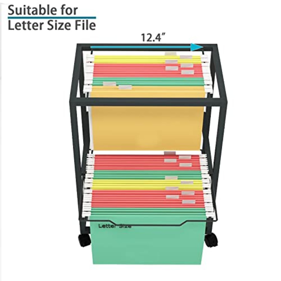 2 Tiers Metal Rolling File Car - مراجعة Rolling File Cart وسعره