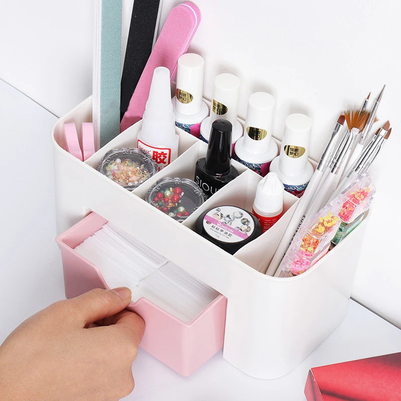 Nail Art Organizer Desktop Dra - مراجعة Home Office Desk With Drawers وسعره