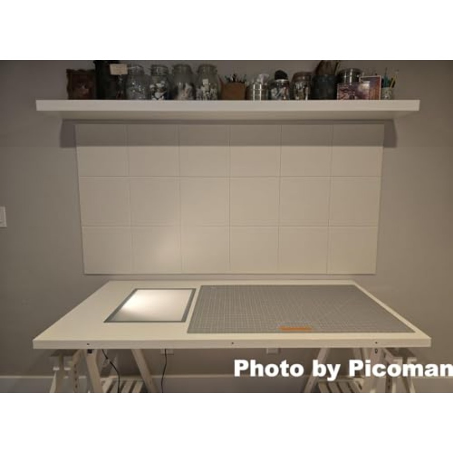 White Cork Board Tiles Large C - مراجعة Home Office Alternative وسعره