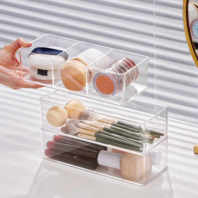 Acrylic Cosmetics Storage Box  - مراجعة Home Office Desk With Drawers وسعره
