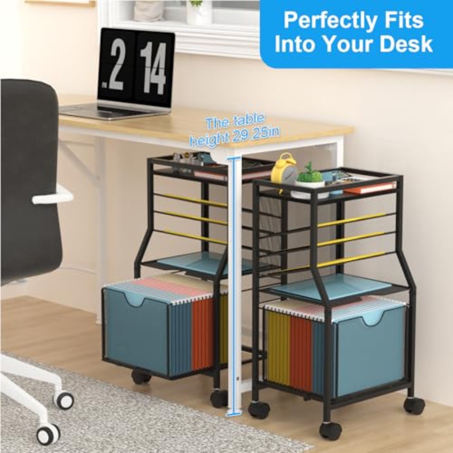 Rolling File Cart 6-Tier Desk  - مراجعة Rolling File Cart وسعره