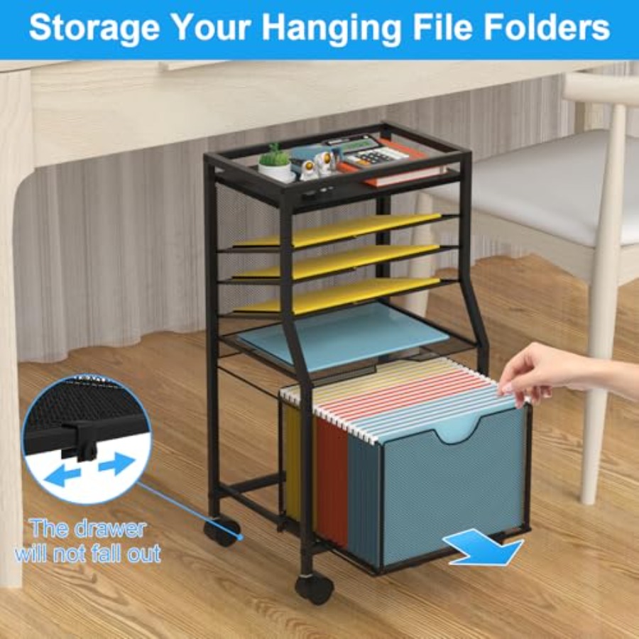 Rolling File Cart 6-Tier Desk  - مراجعة Rolling File Cart وسعره