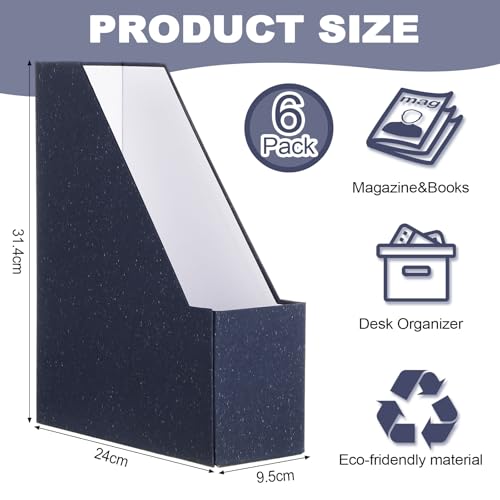 Six Blue Foldable Cardboard Ma - مراجعة Home Office With Library وسعره
