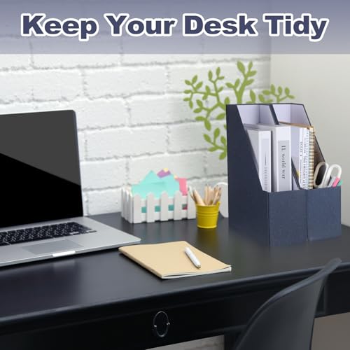 Six Blue Foldable Cardboard Ma - مراجعة Home Office With Library وسعره
