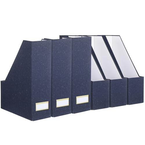 Six Blue Foldable Cardboard Ma - مراجعة Home Office With Library وسعره