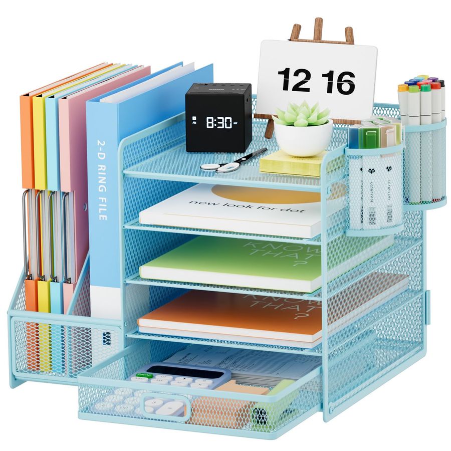 Desk Organizer with File Holde - مراجعة Letter Tray Desk وسعره