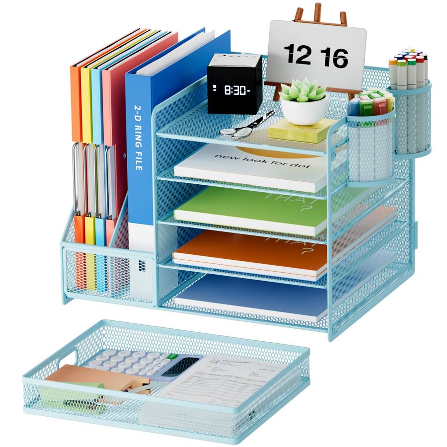 Desk Organizer with File Holde - مراجعة Letter Tray Desk وسعره
