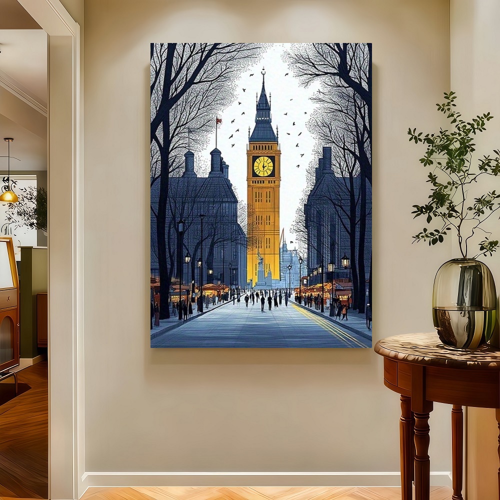 Framed London Streetscape Canv - مراجعة Home Office Of London وسعره