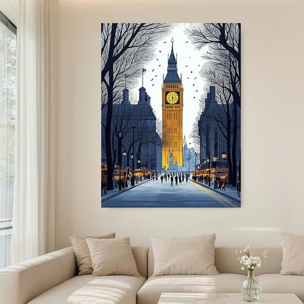Framed London Streetscape Canv - مراجعة Home Office Of London وسعره