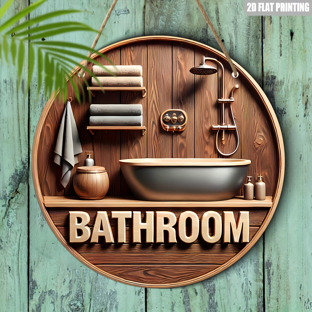1 Piece 2D Wooden Disc Bathroo - مراجعة Home Office Architecture وسعره